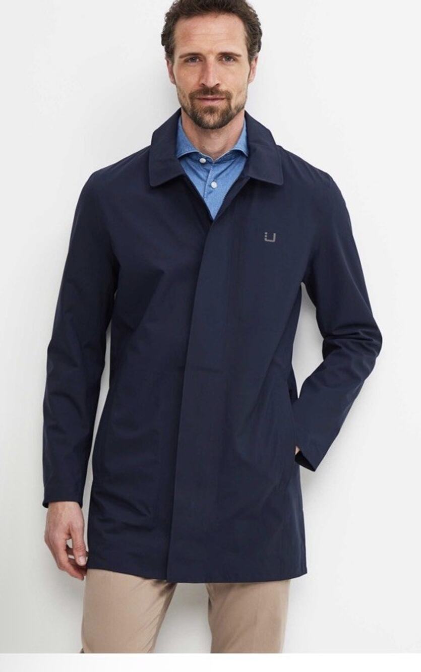 UBR Navy Waterproof Sky Fall™ Coat Men's Sz M In Navy Wool NWT $670
